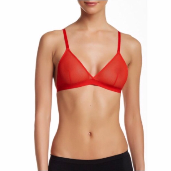 ❤️JOE’S JEANS SHEER MESH BRALETTE POPPY RED - Picture 2 of 6